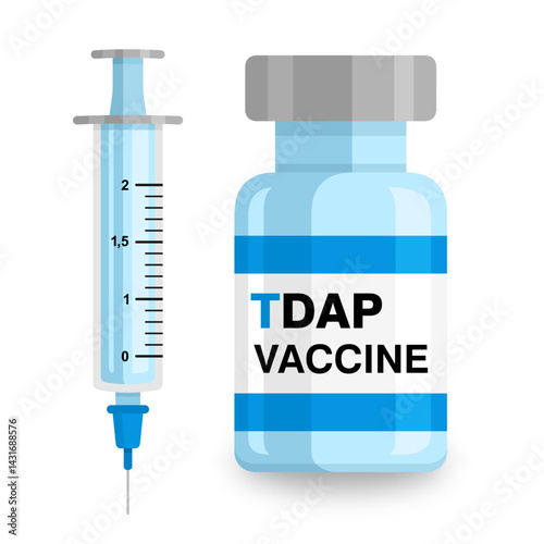 TDAP vaccine against Tetanus, Diphtheria, Pertussis vector illustration