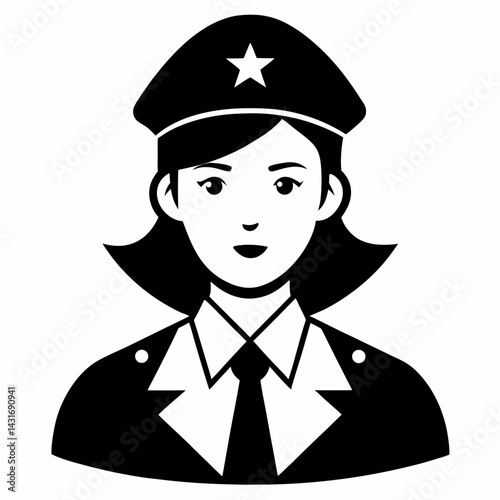 Woman Police Officer Icon Female Law Enforcement Professional In Uniform