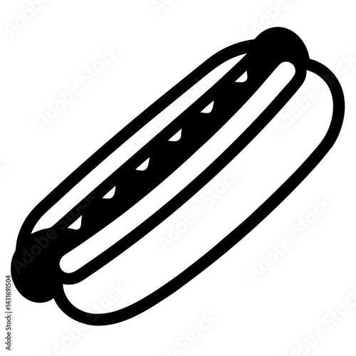 Hotdog Icon Vector Illustration Simple Food Graphic Black And White Outline