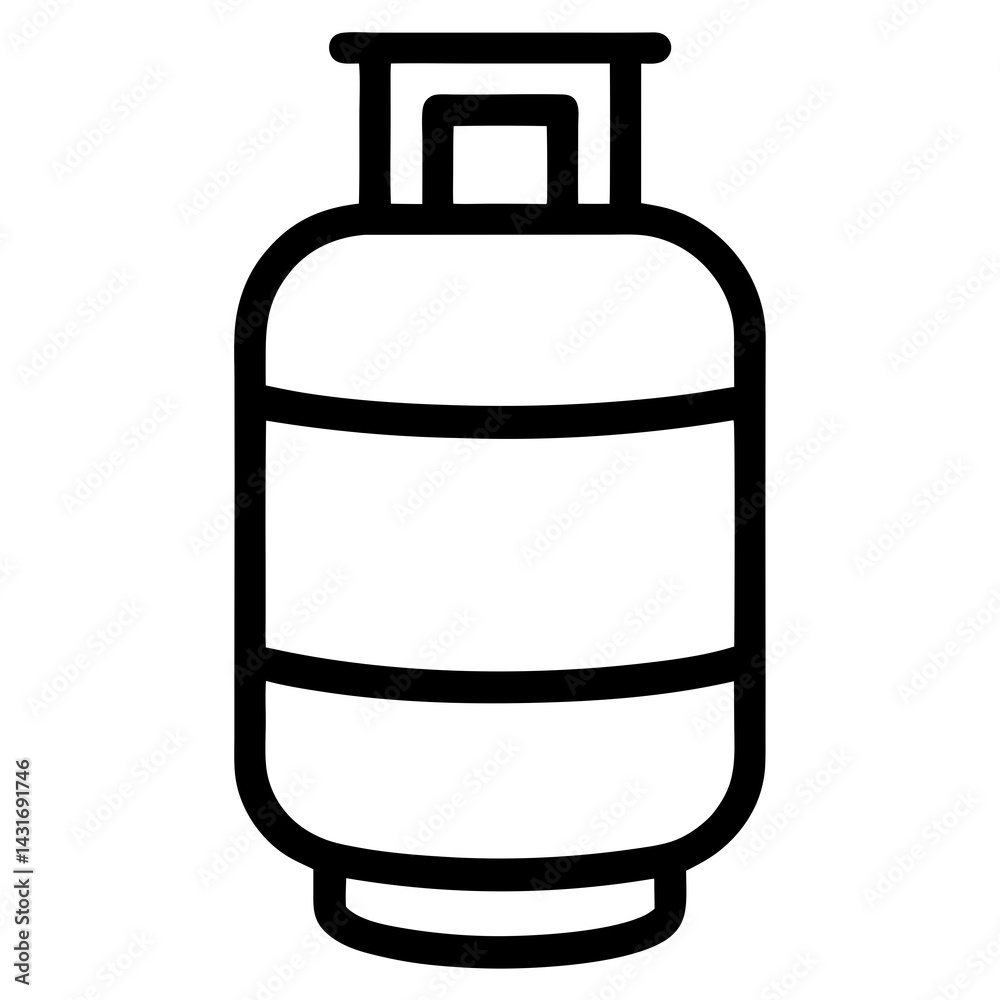 Obraz premium Propane Gas Cylinder Icon In Simple Outline Style Industrial Fuel Storage