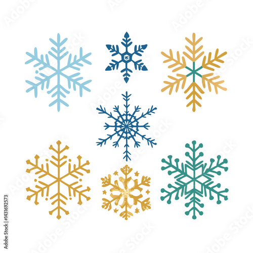 Shiny Blue Snowflake Christmas Decoration  Winter Clipart for Holiday Projects and Print Media

