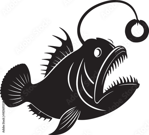 body anglerfish vector illustration