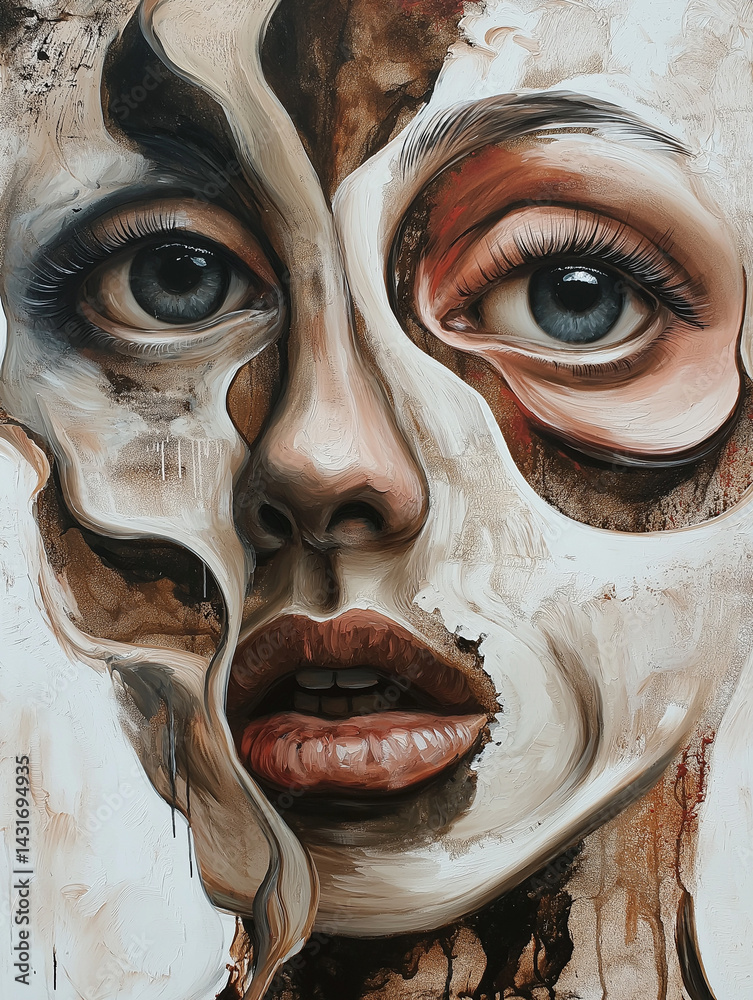 Naklejka premium close up of a face of a woman