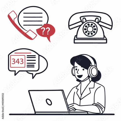 Customer Service Representative Vector Illustration For Help Desk And Support