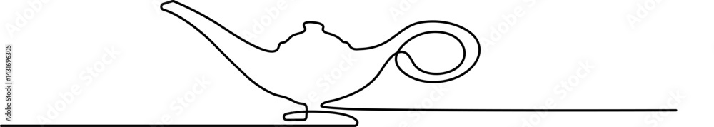 Aladdin magic teapot. Decorative elements drawn on a white background. Vector illustration . single line of classic aladdin lamp vector, Gin lamp one line vector design flat vector icon, vintage Aladdin magic teapot. Decorative elements drawn on a white background. Vector illustration . single line of classic aladdin lamp vector, Gin lamp one line vector design flat vector icon, vintage