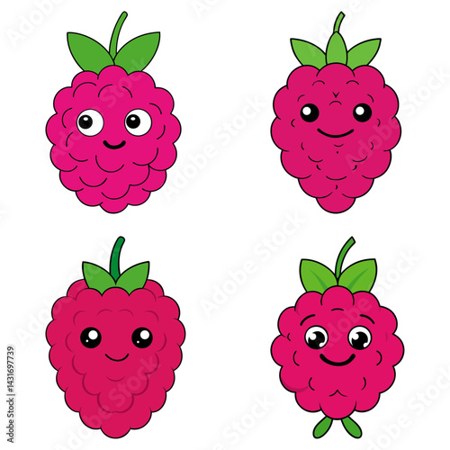 Cute tayberry cartoon vector