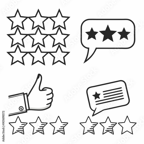 Customer Feedback Quality And Satisfaction Ratings Reviews Experience Hand Drawn Vector