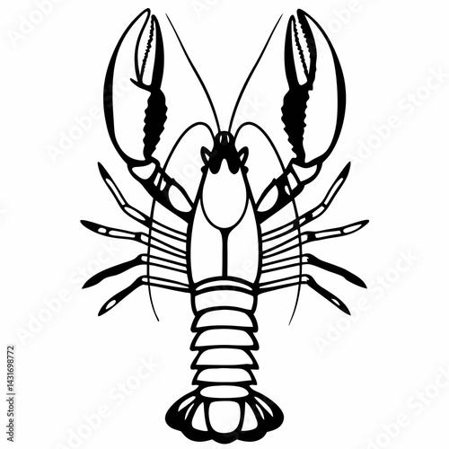 Elegant Lobster Silhouette Art, Minimalist Lobster Silhouette Design, Lobster Outline Art Creations, Lobster Silhouette, Unique Lobster Silhouette Prints, Stylish Lobster Silhouette Pattern vector