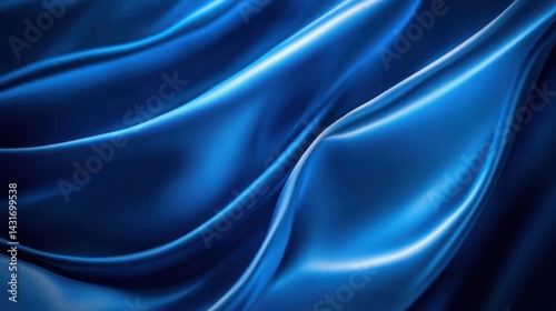 Wallpaper Mural Blue silk fabric flowing, elegant drapes, luxurious texture, background abstract, design use Torontodigital.ca