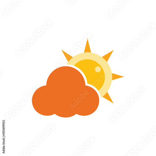 sun and cloud combo vector