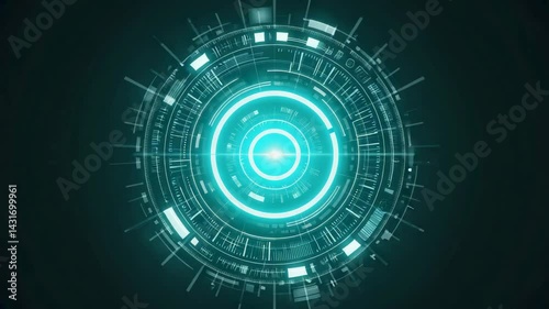 Wallpaper Mural Blue holographic futuristic technology circlea HUD display Torontodigital.ca