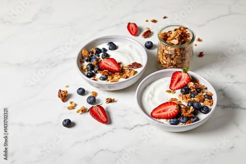 Yogurt Bowls with Fresh Berries and Granola