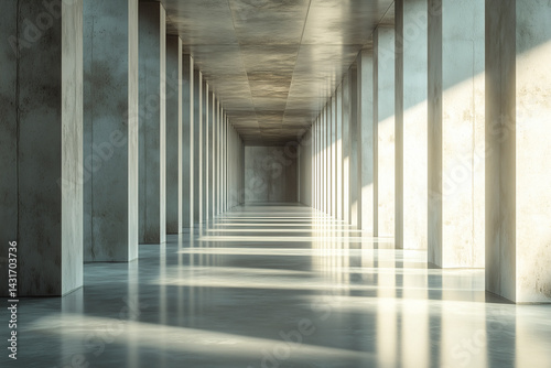 Endless corridor of columns and light