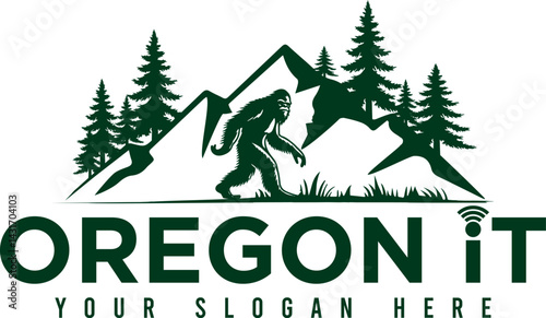 Premium Big foot yeti vector black logo icon design