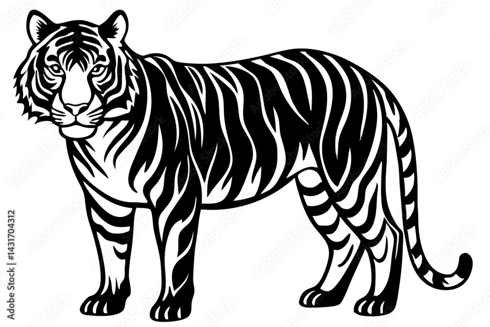 Naklejka premium Cute Forest Animal Vector Line Art – Cartoon Clipart, Logo Icon, Funny Wildlife Illustration on White Background