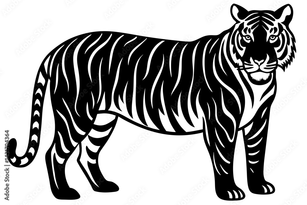 Fototapeta premium Cute Forest Animal Vector Line Art – Cartoon Clipart, Logo Icon, Funny Wildlife Illustration on White Background