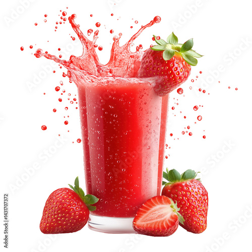 Wallpaper Mural strawberry juice splash in glass Torontodigital.ca