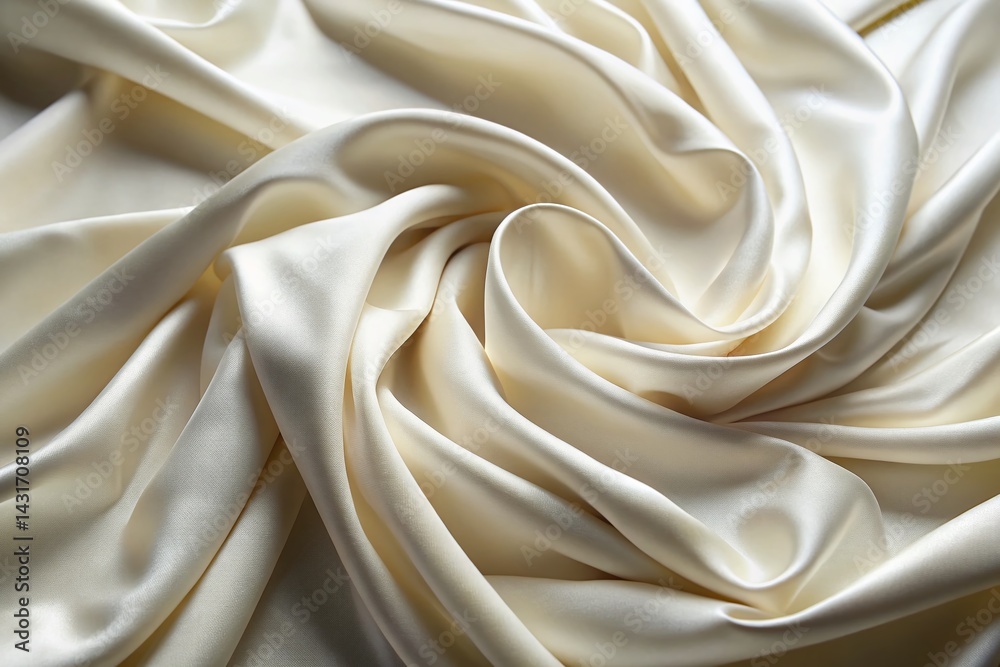 Obraz premium Luxurious Ivory White Fabric Texture: Soft Cotton Rayon Nylon Drapery Cloth Background - 16:9