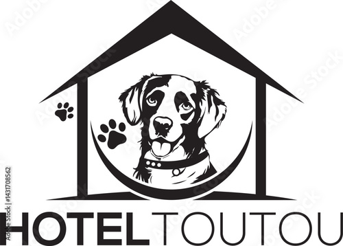 dog cat pet house home logo vector icon illustrati