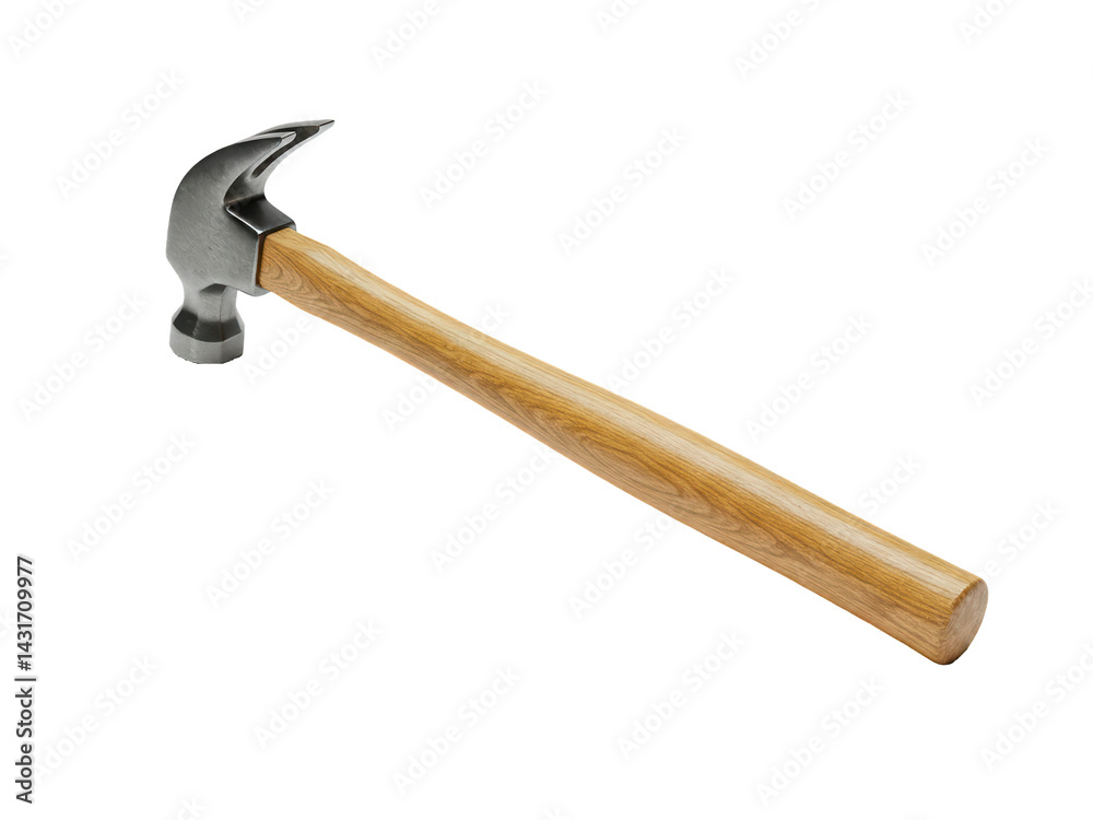 High-resolution image of a basic claw hammer, side profile, centered on transparent background ,PNG. High-resolution image of a basic claw hammer, side profile, centered on transparent background ,PNG.