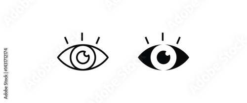vision icon, eye vector, sign, symbol, logo, illustration, editable stroke, flat design style isolated on white. view, look, opinion, glance, peek, glimpse, dekko, eyebeam, eyewink