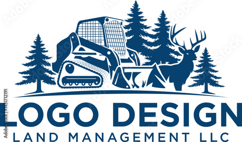 Skid Steer Loader, Bulldozer Vector Image
