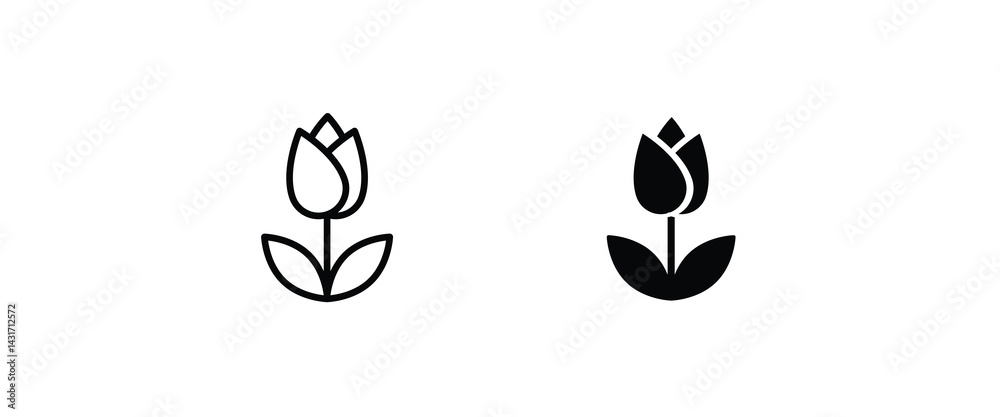 tulip icon vector, simple flower icons button, vector, sign, symbol, logo, illustration, editable stroke, flat design style isolated on white tulip icon vector, simple flower icons button, vector, sign, symbol, logo, illustration, editable stroke, flat design style isolated on white