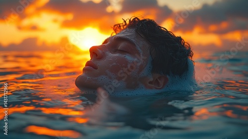 Sunrise serenity in the ocean