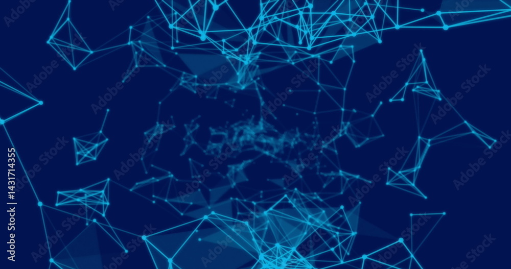 Image of glowing blue network of connections on blue background Image of glowing blue network of connections on blue background