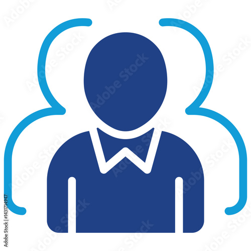 Team, group of people glyph dual tone blue icon