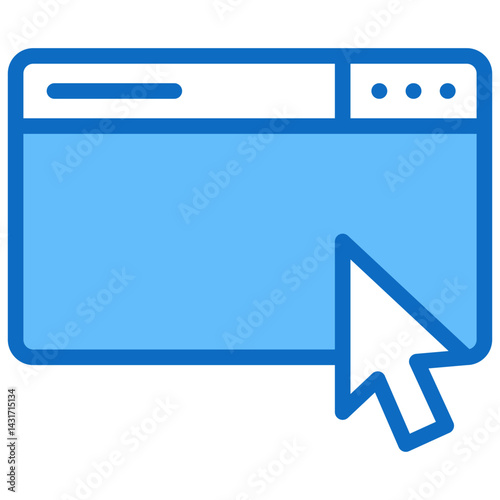 accessible, Web browser with a cursor blue fill icon