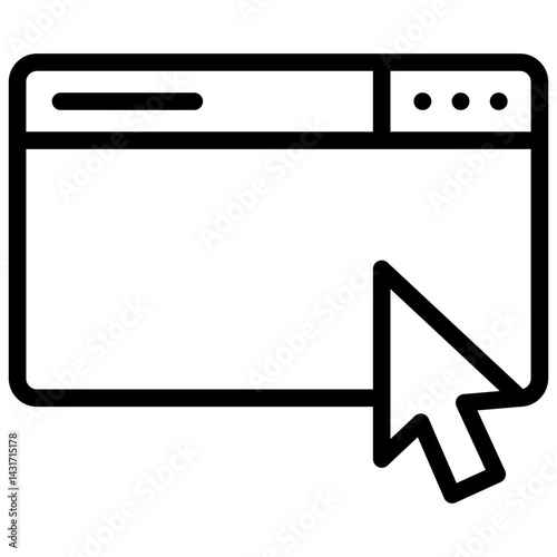 accessible, Web browser with a cursor line icon