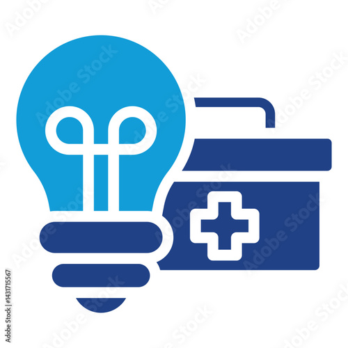 First Aid Innovative Solutions idea for Healthcare glyph dual tone blue icon