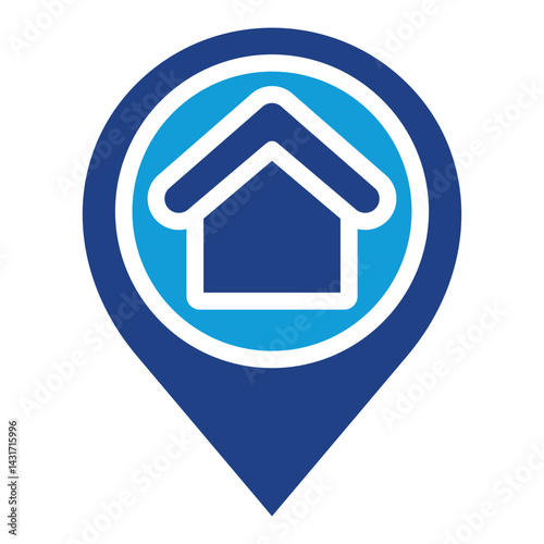 Home Location Pin glyph dual tone blue icon
