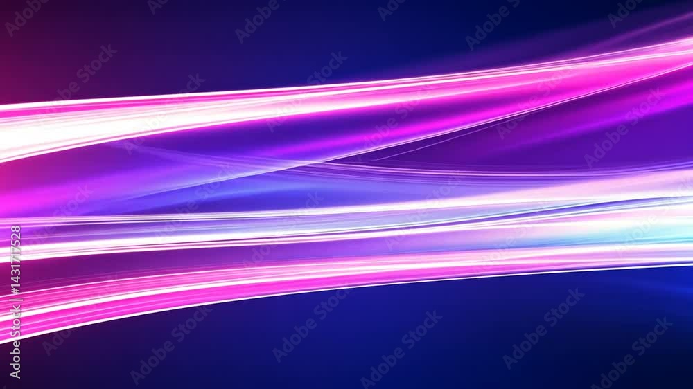 Abstract purple pink blue light streaks, energy flow, dark background, website header