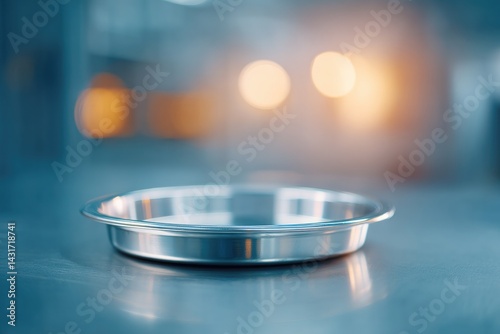 sparse metal tray with meager prison food sits alone untouched and cold emphasizing hardship and restraint