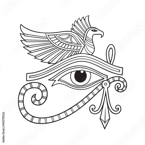 Eye Of Horus Wedjat Symbol Outline