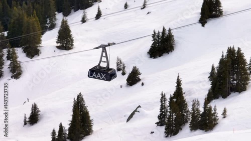 The cable car up to Crap Sogn Gion from Laax in Switzerland.