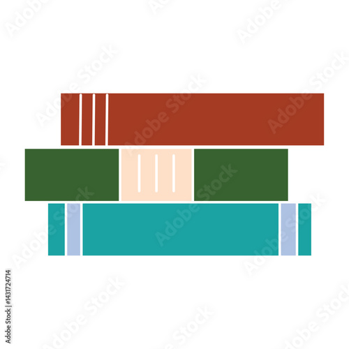 Stacked school books. Vector