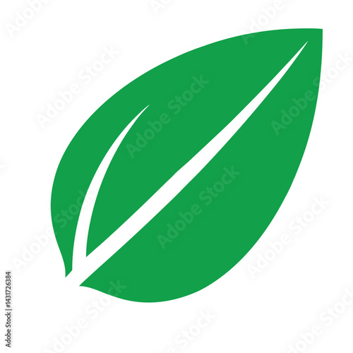 Wallpaper Mural green leaf isolated on white Torontodigital.ca