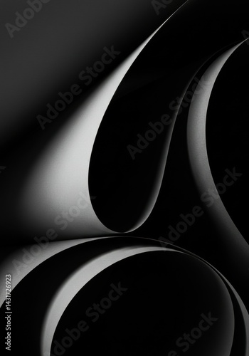 Elegant Black Abstract Curves
