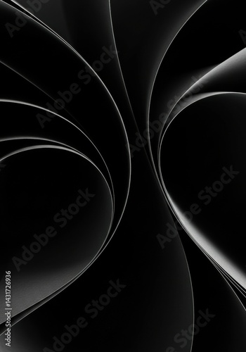 Elegant Black Abstract Curves