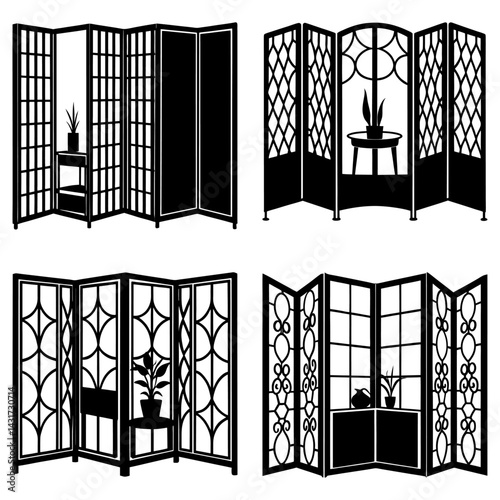 Room Divider silhouette vector