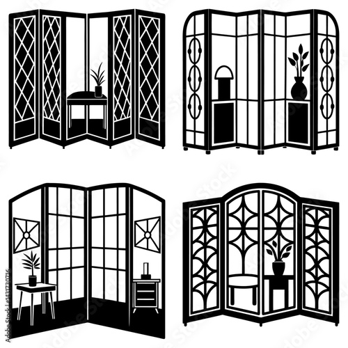 Room Divider silhouette vector