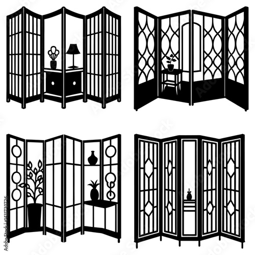 Room Divider silhouette vector
