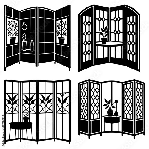 Room Divider silhouette vector