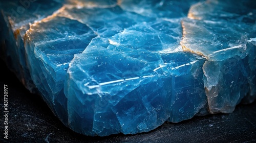 Azure mineral block close-up