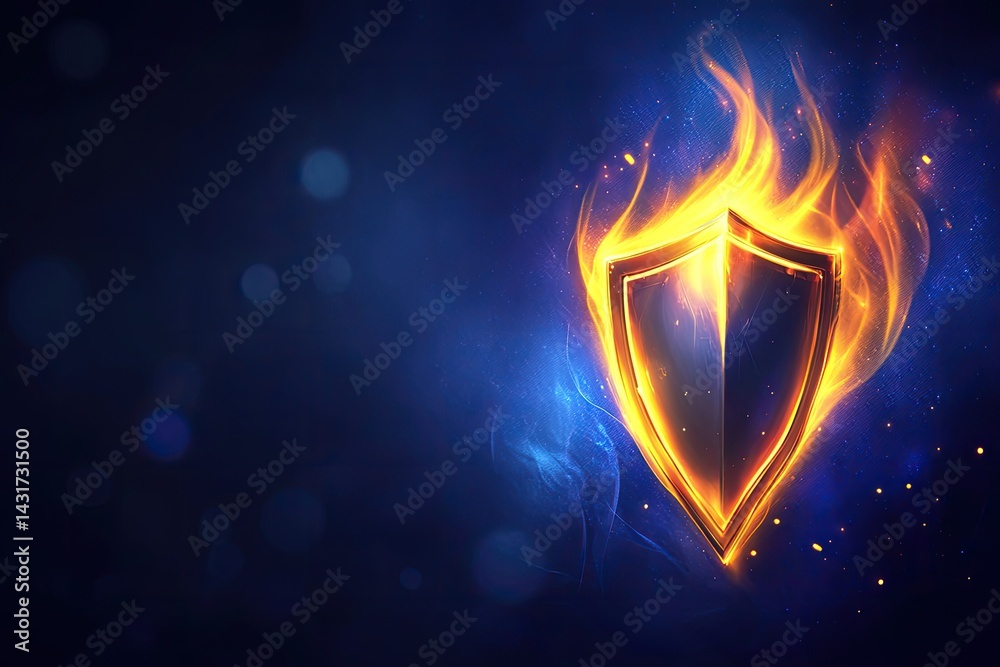 Burning shield graphic