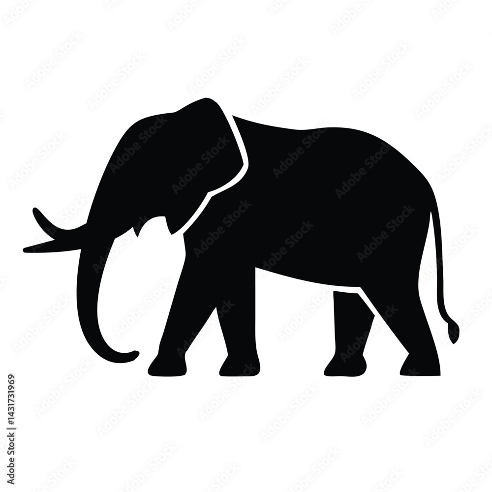 Obraz premium Elephant Silhouette Clipart | Majestic Elephant PNG, Vectors & Outline Graphics