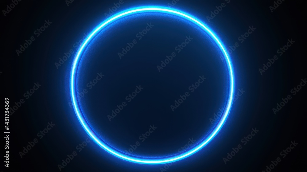 High resulation image of neon blue color geometric circle on dark background. High resulation image of neon blue color geometric circle on dark background.
